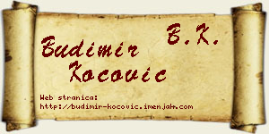 Budimir Kočović vizit kartica